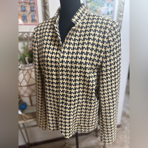 VINTAGE AUSTIN REED LONDON - NEW YORK HOUNDSTOOTH CLASSIC BLAZER JACKET SIZE 14 - Picture 8 of 10